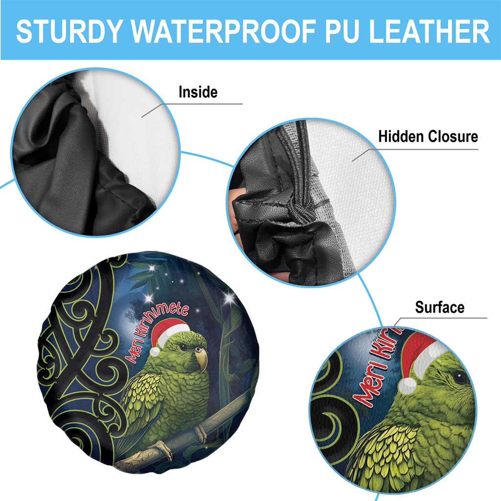 New Zealand Christmas Spare Tire Cover Cute Kakapo Meri Kirihimete Maori Koru LT14 - Polynesian Pride
