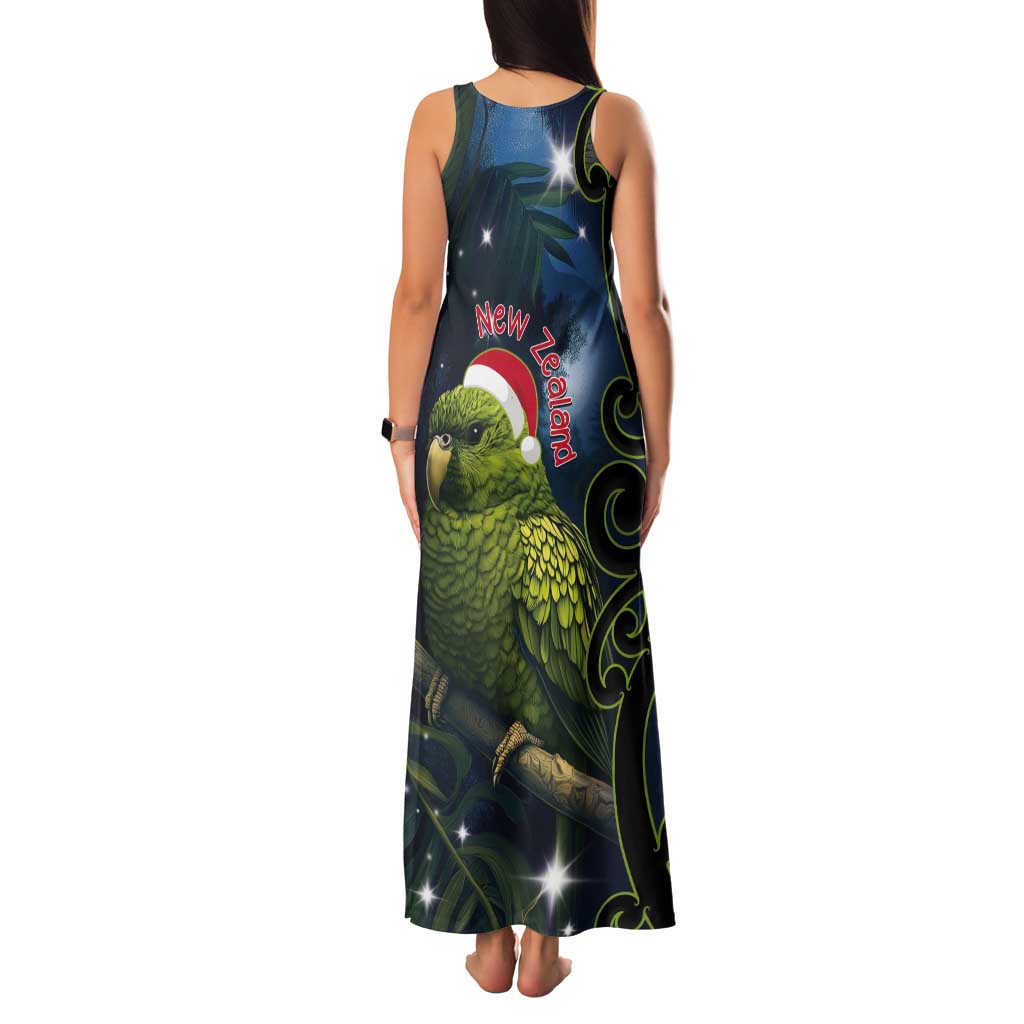 New Zealand Christmas Tank Maxi Dress Cute Kakapo Meri Kirihimete Maori Koru LT14 - Polynesian Pride