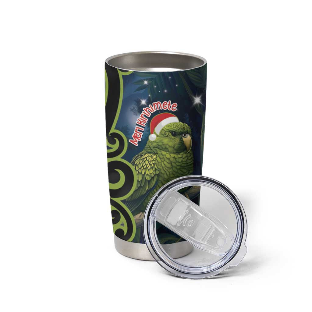 New Zealand Christmas Tumbler Cup Cute Kakapo Meri Kirihimete Maori Koru LT14 - Polynesian Pride