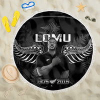New Zealand Silver Fern Rugby Beach Blanket Aotearoa Godfather Proud Gone But Never Forgotten LT14 One Size 150cm Black - Wonder Print Shop