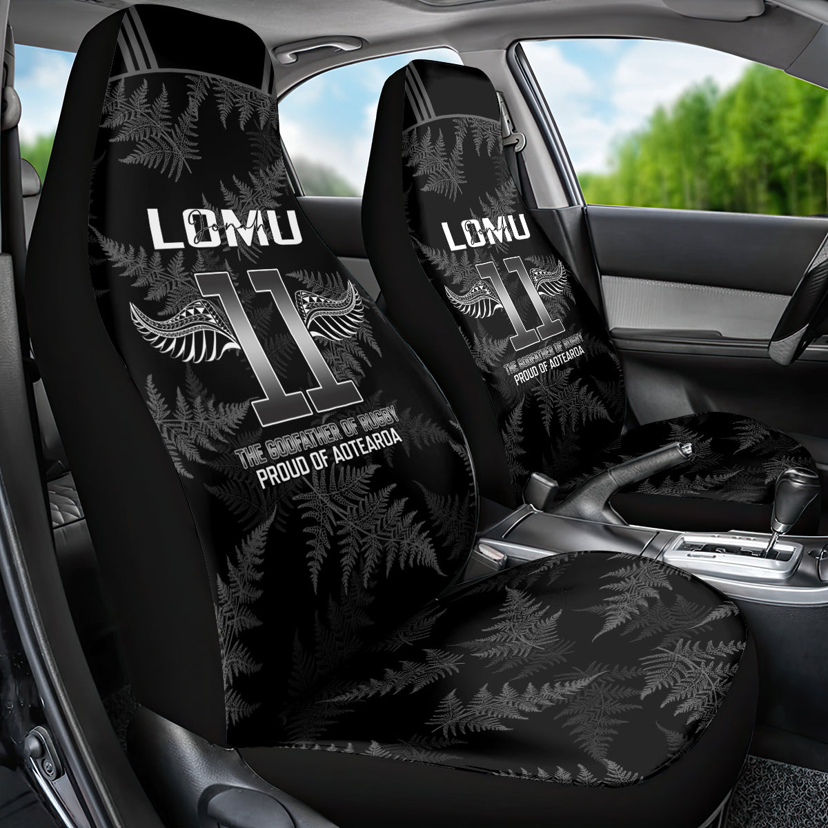 New Zealand Silver Fern Rugby Car Seat Cover Aotearoa Godfather Proud Gone But Never Forgotten LT14 - Polynesian Pride