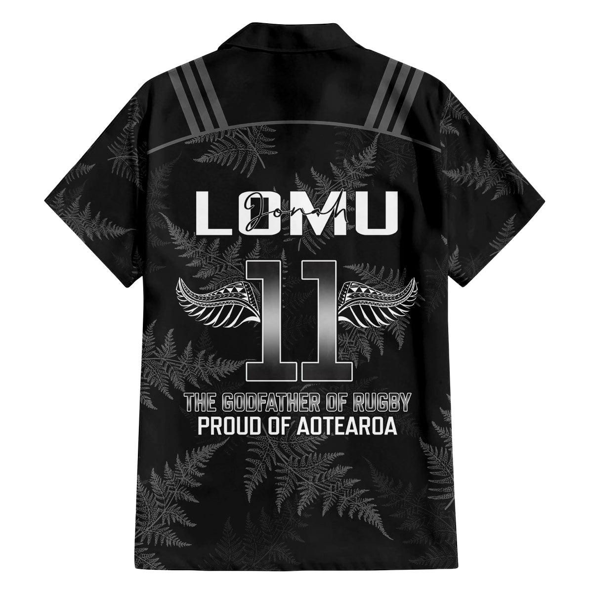 New Zealand Silver Fern Rugby Family Matching Off Shoulder Long Sleeve Dress and Hawaiian Shirt Aotearoa Godfather Proud Gone But Never Forgotten LT14 - Polynesian Pride