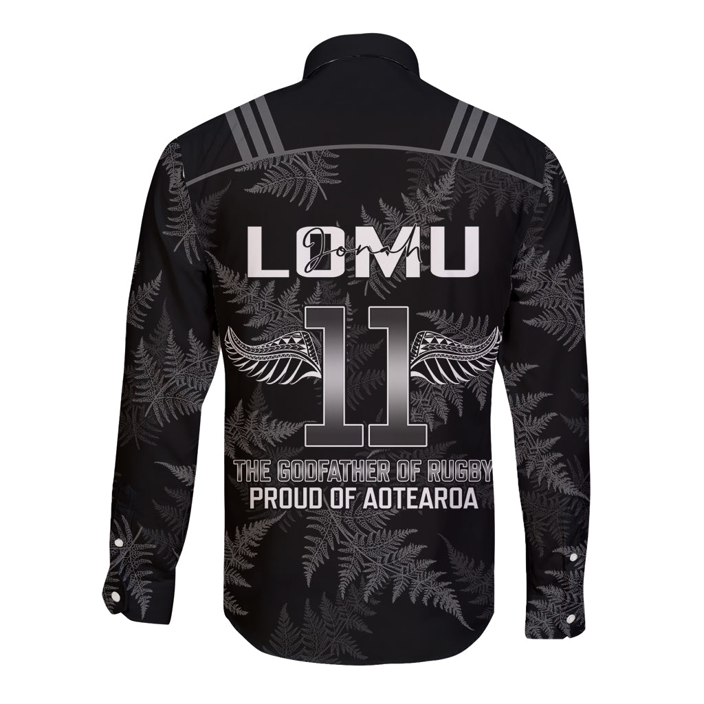 New Zealand Silver Fern Rugby Long Sleeve Button Shirt Aotearoa Godfather Proud Gone But Never Forgotten LT14 - Polynesian Pride