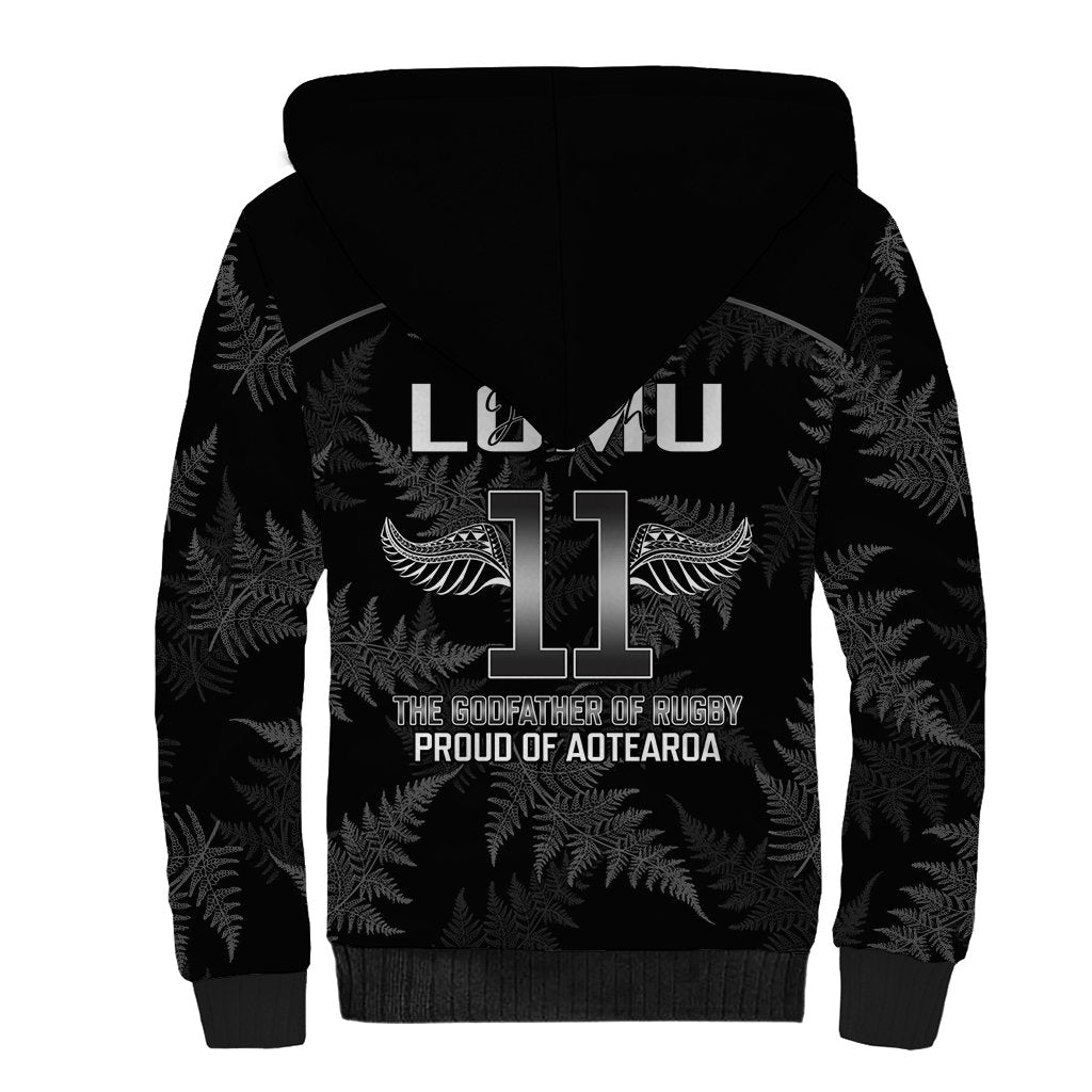 New Zealand Silver Fern Rugby Sherpa Hoodie Aotearoa Godfather Proud Gone But Never Forgotten LT14 - Polynesian Pride