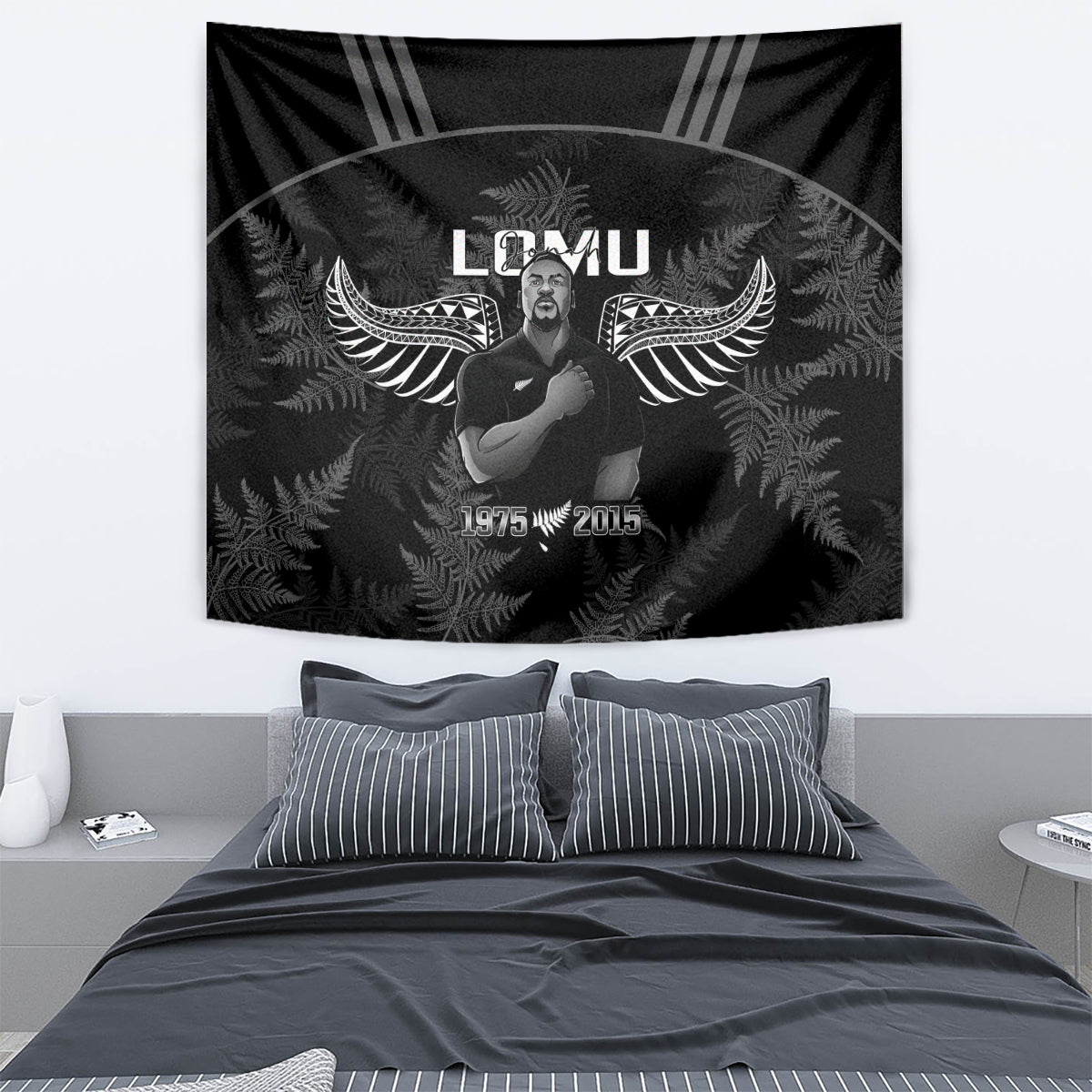 New Zealand Silver Fern Rugby Tapestry Aotearoa Godfather Proud Gone But Never Forgotten LT14 - Polynesian Pride