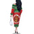 Personalized Hawaii Christmas Family Matching Off The Shoulder Long Sleeve Dress and Hawaiian Shirt Tiki Santa Mele Kalikimaka