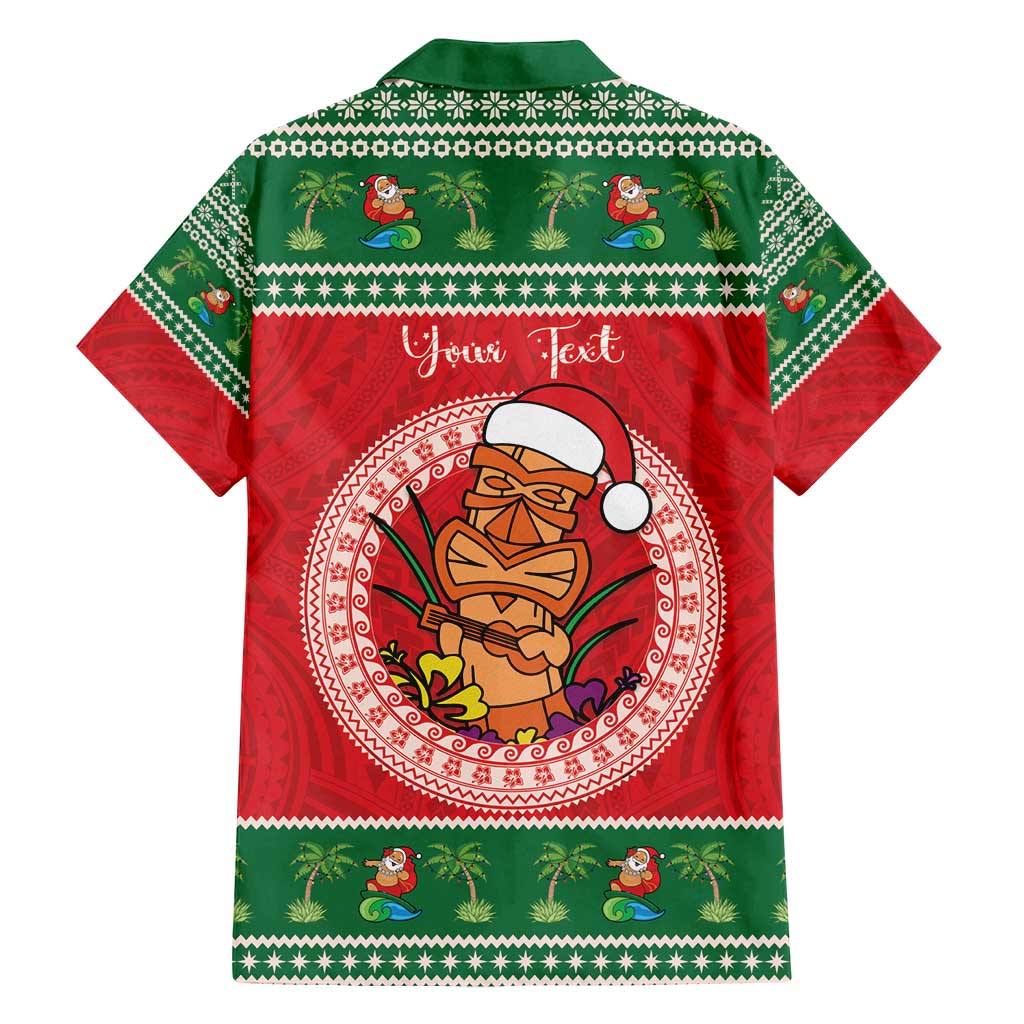 Personalized Hawaii Christmas Family Matching Off Shoulder Maxi Dress and Hawaiian Shirt Tiki Santa Mele Kalikimaka LT14 - Polynesian Pride