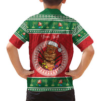 Personalized Hawaii Christmas Family Matching Short Sleeve Bodycon Dress and Hawaiian Shirt Tiki Santa Mele Kalikimaka LT14 - Polynesian Pride