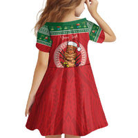 Personalized Hawaii Christmas Family Matching Short Sleeve Bodycon Dress and Hawaiian Shirt Tiki Santa Mele Kalikimaka LT14 - Polynesian Pride