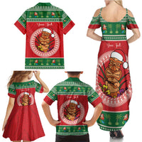 Personalized Hawaii Christmas Family Matching Summer Maxi Dress and Hawaiian Shirt Tiki Santa Mele Kalikimaka LT14 - Polynesian Pride