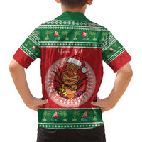 Personalized Hawaii Christmas Family Matching Tank Maxi Dress and Hawaiian Shirt Tiki Santa Mele Kalikimaka LT14 - Polynesian Pride
