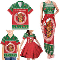 Personalized Hawaii Christmas Family Matching Tank Maxi Dress and Hawaiian Shirt Tiki Santa Mele Kalikimaka LT14 - Polynesian Pride