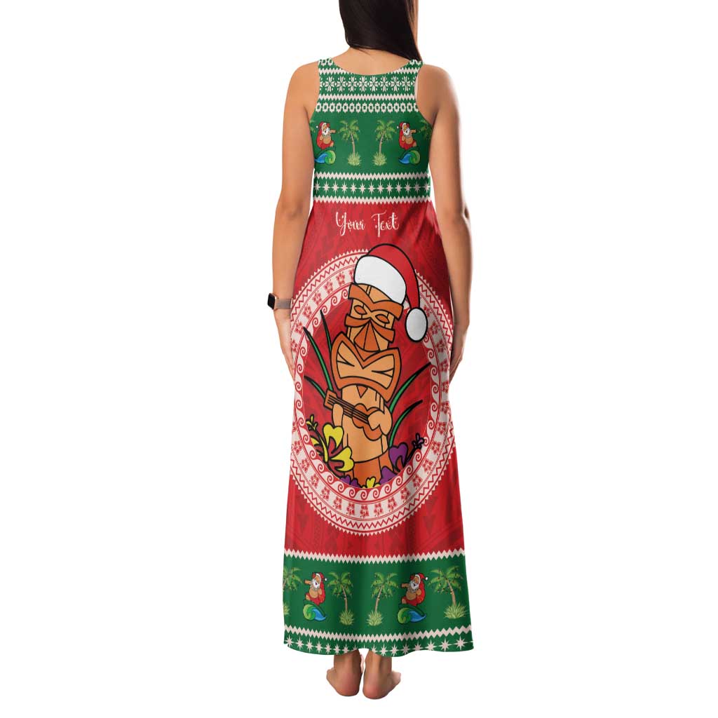 Personalized Hawaii Christmas Family Matching Tank Maxi Dress and Hawaiian Shirt Tiki Santa Mele Kalikimaka LT14 - Polynesian Pride