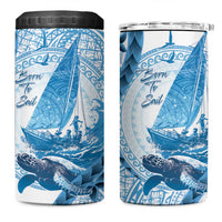 New Zealand Sailing 4 in 1 Can Cooler Tumbler Aotearoa Yacht Racing - Born To Sail LT14 One Size: 16 oz Blue - Polynesian Pride
