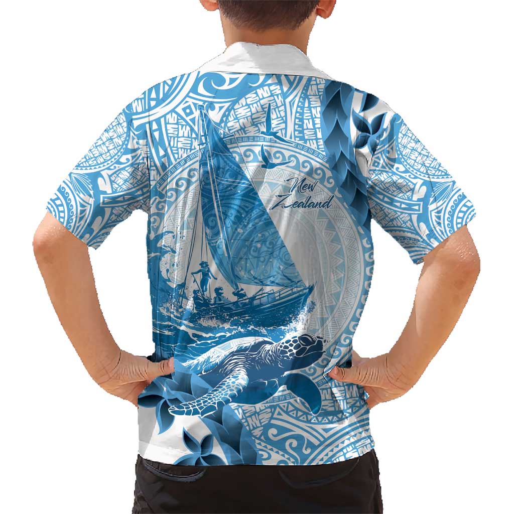 New Zealand Sailing Family Matching Short Sleeve Bodycon Dress and Hawaiian Shirt Aotearoa Yacht Racing - Born To Sail LT14 - Polynesian Pride