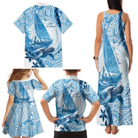 New Zealand Sailing Family Matching Tank Maxi Dress and Hawaiian Shirt Aotearoa Yacht Racing - Born To Sail LT14 - Polynesian Pride