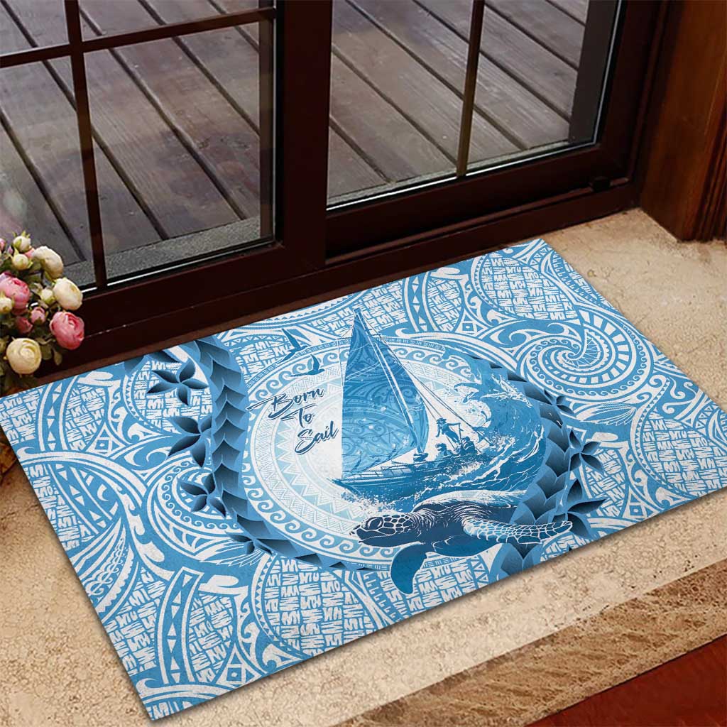 New Zealand Saling Rubber Doormat Aotearoa Yacht Racing - Born To Sail