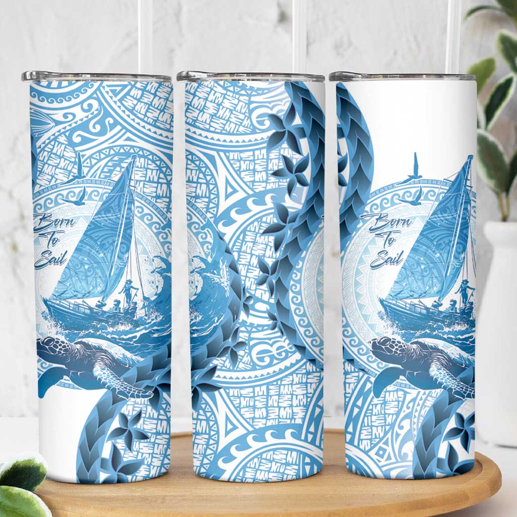New Zealand Sailing Skinny Tumbler Aotearoa Yacht Racing - Born To Sail LT14 - Polynesian Pride