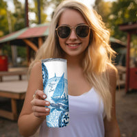New Zealand Sailing Skinny Tumbler Aotearoa Yacht Racing - Born To Sail LT14 - Polynesian Pride