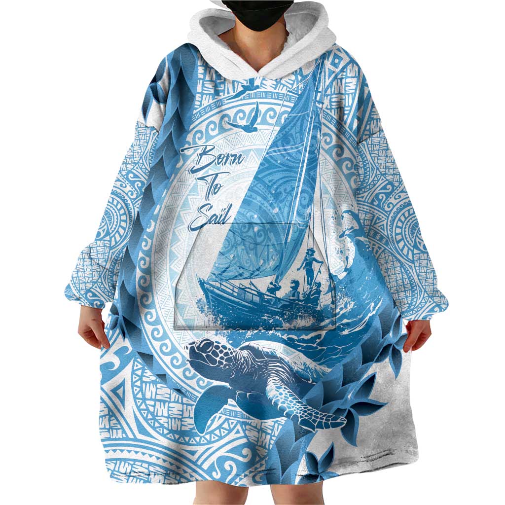 New Zealand Sailing Wearable Blanket Hoodie Aotearoa Yacht Racing - Born To Sail LT14 - Polynesian Pride