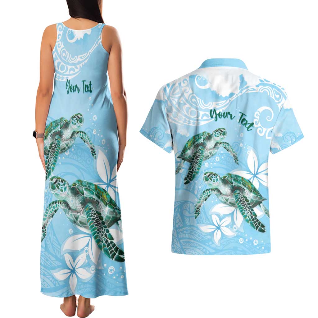 Personalised Polynesia Valentine's Day Couples Matching Tank Maxi Dress and Hawaiian Shirt SeaTurtle Couple Polynesian - Fairy Sparkles Color LT14 - Polynesian Pride