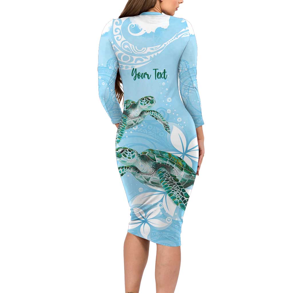 Personalised Polynesia Valentine's Day Family Matching Long Sleeve Bodycon Dress and Hawaiian Shirt SeaTurtle Couple Polynesian - Fairy Sparkles Color LT14 - Polynesian Pride