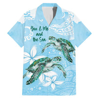 Personalised Polynesia Valentine's Day Family Matching Mermaid Dress and Hawaiian Shirt SeaTurtle Couple Polynesian - Fairy Sparkles Color LT14 Dad's Shirt - Short Sleeve Blue - Polynesian Pride