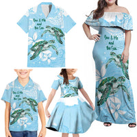 Personalised Polynesia Valentine's Day Family Matching Off Shoulder Maxi Dress and Hawaiian Shirt SeaTurtle Couple Polynesian - Fairy Sparkles Color LT14 - Polynesian Pride