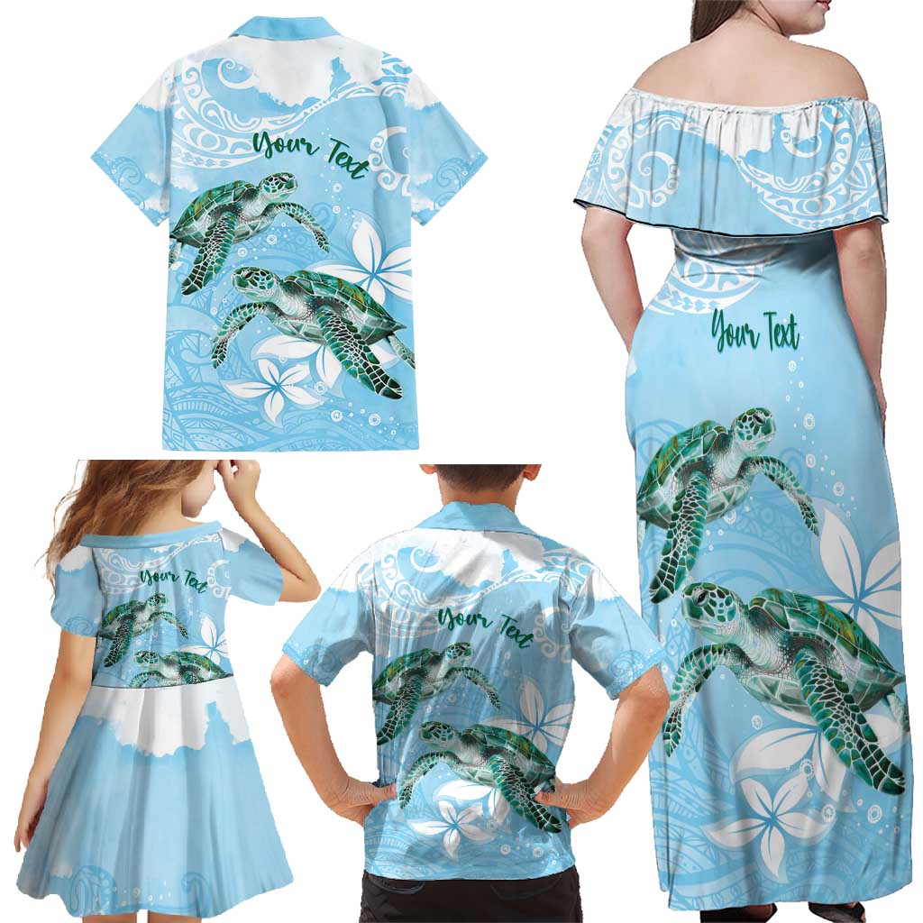 Personalised Polynesia Valentine's Day Family Matching Off Shoulder Maxi Dress and Hawaiian Shirt SeaTurtle Couple Polynesian - Fairy Sparkles Color LT14 - Polynesian Pride