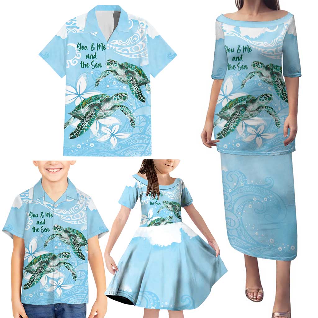 Personalised Polynesia Valentine's Day Family Matching Puletasi and Hawaiian Shirt SeaTurtle Couple Polynesian - Fairy Sparkles Color LT14 - Polynesian Pride