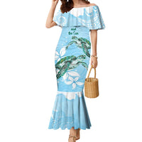 Personalised Polynesia Valentine's Day Mermaid Dress SeaTurtle Couple Polynesian - Fairy Sparkles Color LT14 Women Blue - Polynesian Pride