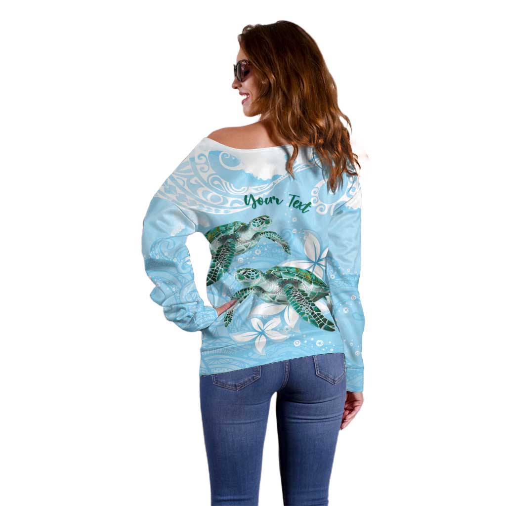 Personalised Polynesia Valentine's Day Off Shoulder Sweater SeaTurtle Couple Polynesian - Fairy Sparkles Color LT14 - Polynesian Pride