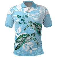 Personalised Polynesia Valentine's Day Polo Shirt SeaTurtle Couple Polynesian - Fairy Sparkles Color