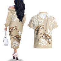 Happy Valentine's Day Polynesia Couples Matching Off The Shoulder Long Sleeve Dress and Hawaiian Shirt SeaTurtle Couple Polynesian - Pollinate Color LT14 - Polynesian Pride