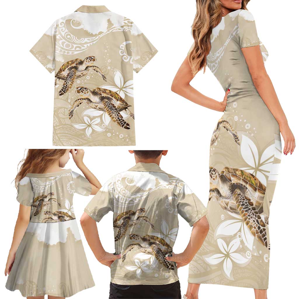 Happy Valentine's Day Polynesia Family Matching Short Sleeve Bodycon Dress and Hawaiian Shirt SeaTurtle Couple Polynesian - Pollinate Color LT14 - Polynesian Pride