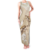 Happy Valentine's Day Polynesia Family Matching Tank Maxi Dress and Hawaiian Shirt SeaTurtle Couple Polynesian - Pollinate Color LT14 Mom's Dress Beige - Polynesian Pride
