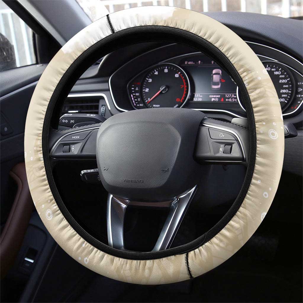 Happy Valentine's Day Polynesia Steering Wheel Cover SeaTurtle Couple Polynesian - Pollinate Color