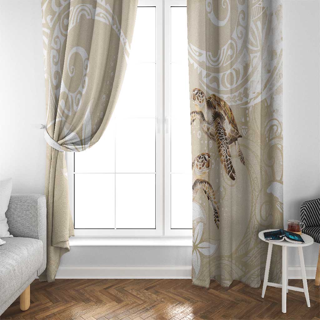 Happy Valentine's Day Polynesia Window Curtain SeaTurtle Couple Polynesian - Pollinate Color