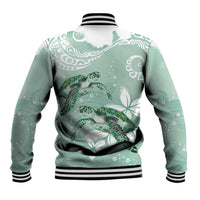 Happy Valentine's Day Polynesia Baseball Jacket SeaTurtle Couple Polynesian - Green Lester Color