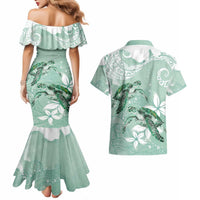 Happy Valentine's Day Polynesia Couples Matching Mermaid Dress and Hawaiian Shirt SeaTurtle Couple Polynesian - Green Lester Color LT14 - Polynesian Pride