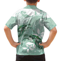 Happy Valentine's Day Polynesia Family Matching Long Sleeve Bodycon Dress and Hawaiian Shirt SeaTurtle Couple Polynesian - Green Lester Color LT14 - Polynesian Pride