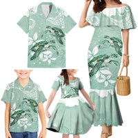 Happy Valentine's Day Polynesia Family Matching Mermaid Dress and Hawaiian Shirt SeaTurtle Couple Polynesian - Green Lester Color LT14 - Polynesian Pride