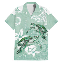 Happy Valentine's Day Polynesia Family Matching Mermaid Dress and Hawaiian Shirt SeaTurtle Couple Polynesian - Green Lester Color LT14 Dad's Shirt - Short Sleeve Green - Polynesian Pride