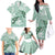 Happy Valentine's Day Polynesia Family Matching Off The Shoulder Long Sleeve Dress and Hawaiian Shirt SeaTurtle Couple Polynesian - Green Lester Color