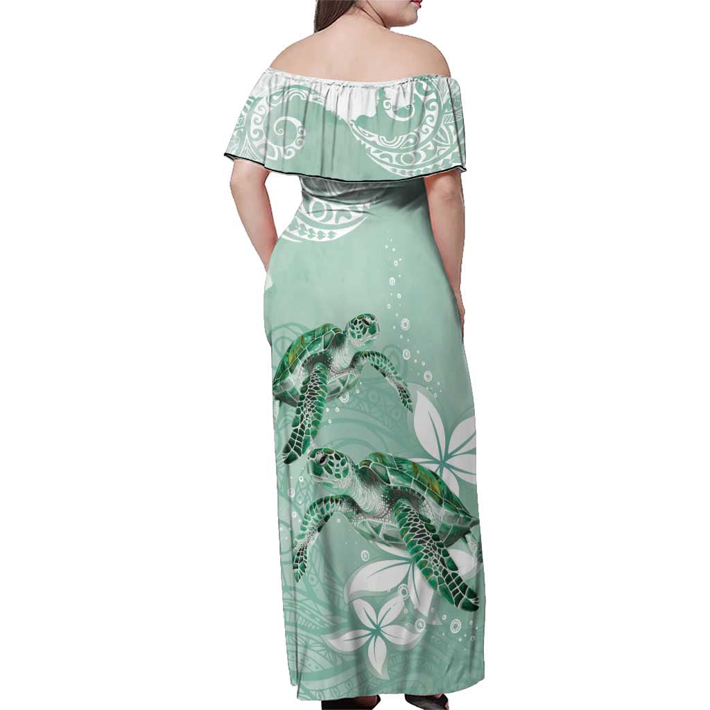 Happy Valentine's Day Polynesia Family Matching Off Shoulder Maxi Dress and Hawaiian Shirt SeaTurtle Couple Polynesian - Green Lester Color LT14 - Polynesian Pride