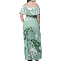 Happy Valentine's Day Polynesia Family Matching Off Shoulder Maxi Dress and Hawaiian Shirt SeaTurtle Couple Polynesian - Green Lester Color LT14 - Polynesian Pride