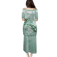 Happy Valentine's Day Polynesia Family Matching Puletasi and Hawaiian Shirt SeaTurtle Couple Polynesian - Green Lester Color LT14 - Polynesian Pride
