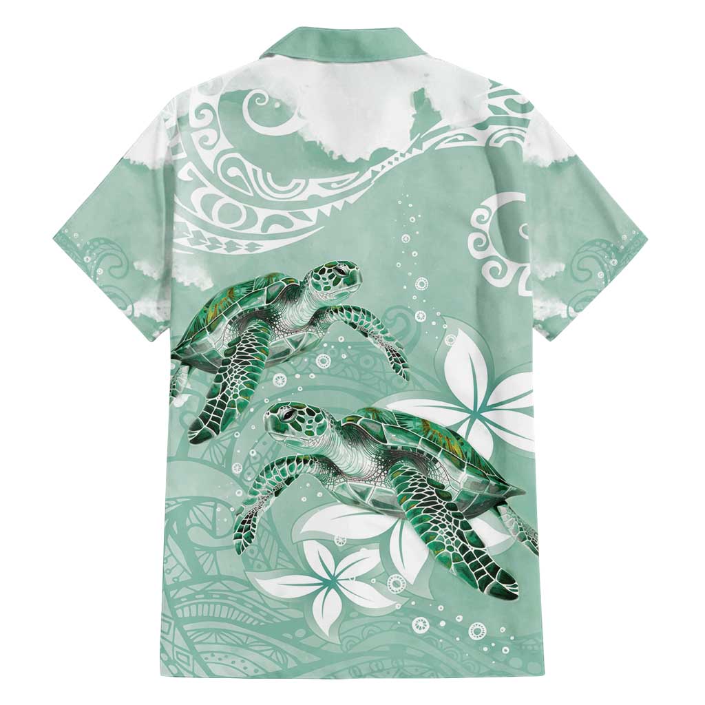 Happy Valentine's Day Polynesia Family Matching Summer Maxi Dress and Hawaiian Shirt SeaTurtle Couple Polynesian - Green Lester Color LT14 - Polynesian Pride