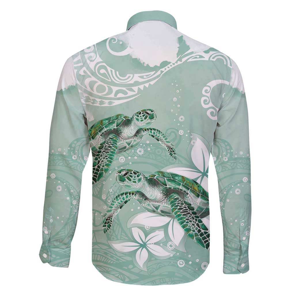 Happy Valentine's Day Polynesia Family Matching Summer Maxi Dress and Hawaiian Shirt SeaTurtle Couple Polynesian - Green Lester Color LT14 - Polynesian Pride