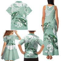 Happy Valentine's Day Polynesia Family Matching Tank Maxi Dress and Hawaiian Shirt SeaTurtle Couple Polynesian - Green Lester Color LT14 - Polynesian Pride